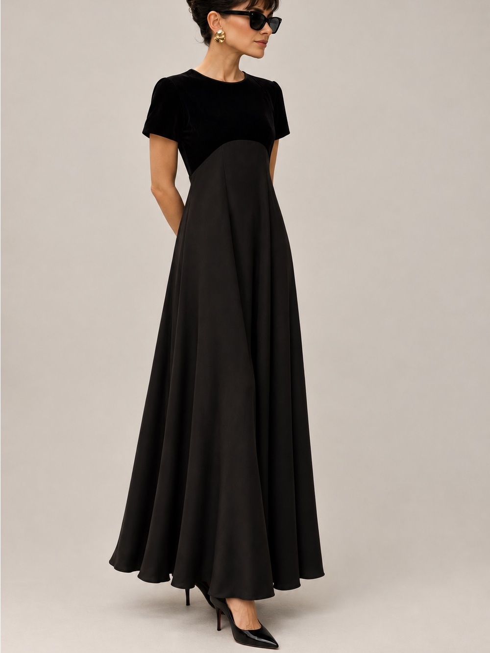 Vintage Black Whimsygoth Maxi Dress Minimalist Size 4